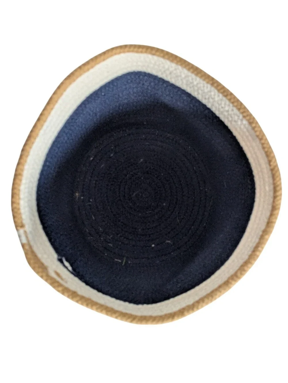 Soft Side Rope Basket In Navy and Cream